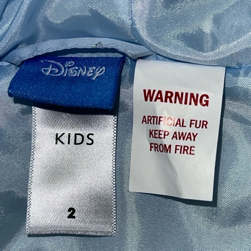 Disney Kids Light Blue Frozen Puffer Hooded Winter Vest Size 2